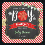 "Oh What Joy, It's A Boy!" Christmas Baby Shower Square Sticker<br><div class="desc">Celebrate in style with these trendy baby shower stickers. The design is easy to personalize with your own wording and your family and friends will be thrilled when they see these fabulous stickers. Matching items can be found in the collection.</div>