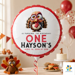 Oh what's fun Caricatures  Turkey 1st Birthday Balloon