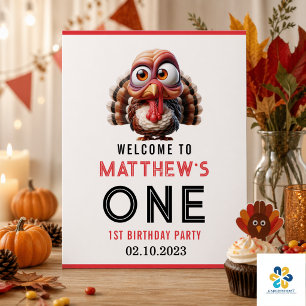Oh what's fun Caricatures  Turkey 1st Birthday  Foam Board