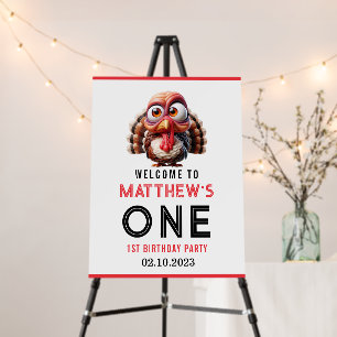 Oh what's fun Caricatures Turkey 1st Birthday Foam Board