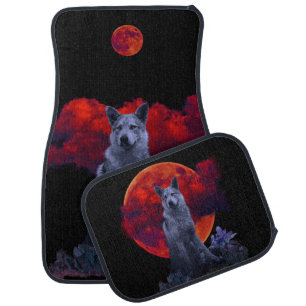 Oh Wolf Moon   Goth Car Floor Mats