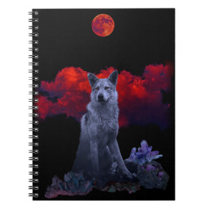 Oh Wolf Moon Goth Spiral Notebook