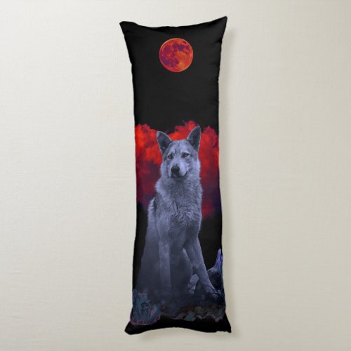 Oh Wolf Moon  Gothic Body Pillow