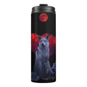 Oh Wolf Moon   Thermal Goth Coffee Tumbler