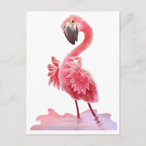 Oh Yeah Flamingo Postcard