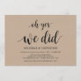 oh yes, we did, wedding elopement invitation cards