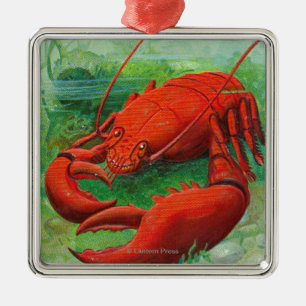 Oh You Lobster Scene Metal Ornament