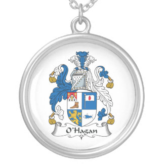 O'Hagan Family Crest Silver Plated Necklace