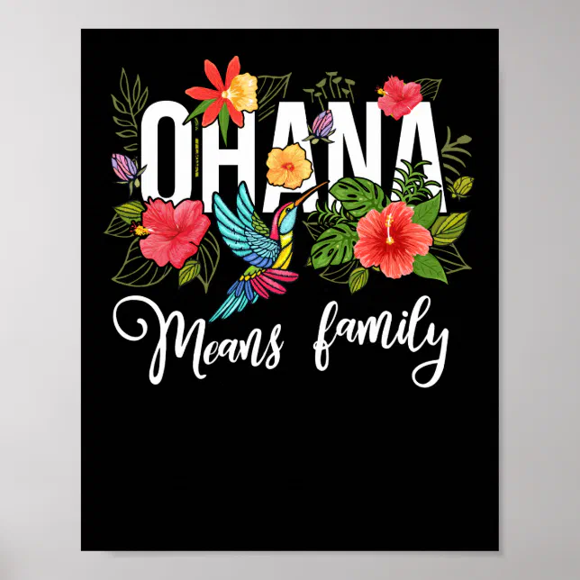 Ohana Means Family Hawaii Hibiscus Flower 70s Retr Poster | Zazzle