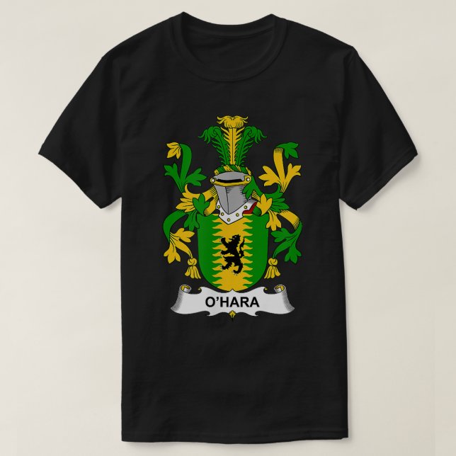 O'Hara Coat of Arms Family Crest  T-Shirt (Design Front)