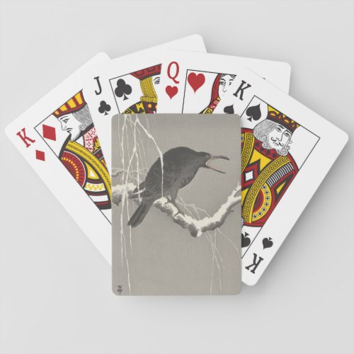 Ohara Kosen Crow on Snow Covered Branch Poker Cards