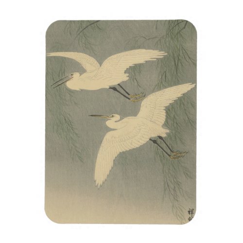 Ohara Kosen Little Egrets in Flight Magnet