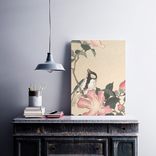 Ohara Koson, Bird and Pink Flowers - Japanese Poster