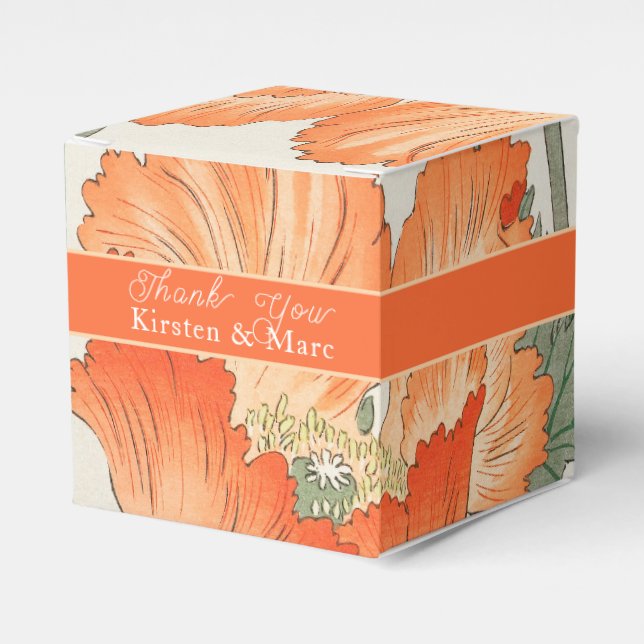 Ohara Koson, Japanese Orange Poppy - Thank You Favor Boxes (Front Side)