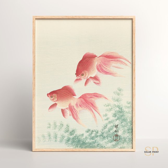 Ohara Koson Two Goldfish and Waterweed Japanese Poster (Creator Uploaded)