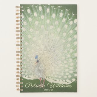 Ohara Koson Vintage Japanese Peacock Personalized Planner