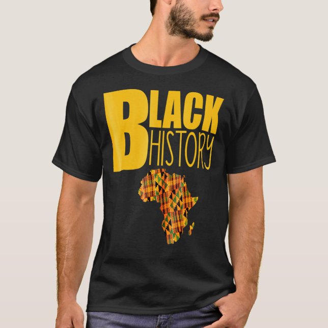 Oheneba Apparel Black History Africa Kente Pattern T-Shirt (Front)