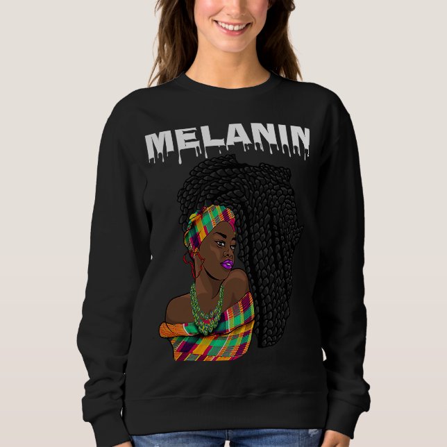 Oheneba Drippin Melanin Black Queen Pride Africa Sweatshirt (Front)