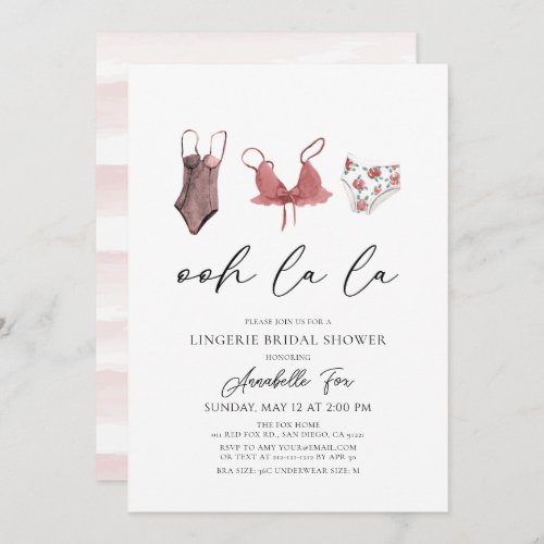 Ohh La La Lingerie Bridal Shower Invitation