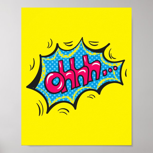 Ohhh... Expressive Pop Art Comic Reaction Poster (Front)