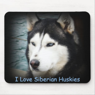 ohhshadow, I Love Siberian Huskies Mouse Pad