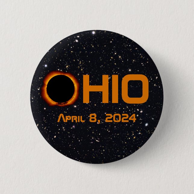 Ohio 2024 Total Solar Eclipse  Button (Front)