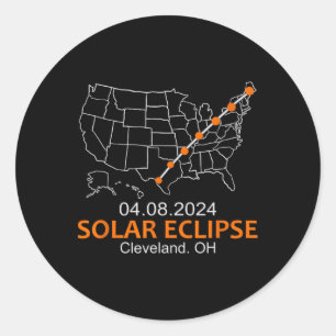 Ohio 2024 Total Solar Eclipse  Classic Round Sticker