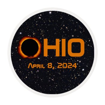 Ohio 2024 Total Solar Eclipse  Edible Frosting Rounds by GigaPacket at Zazzle