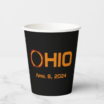 Ohio 2024 Total Solar Eclipse  Paper Cups by GigaPacket at Zazzle