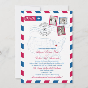 Ohio Airmail WEDDING Invitation
