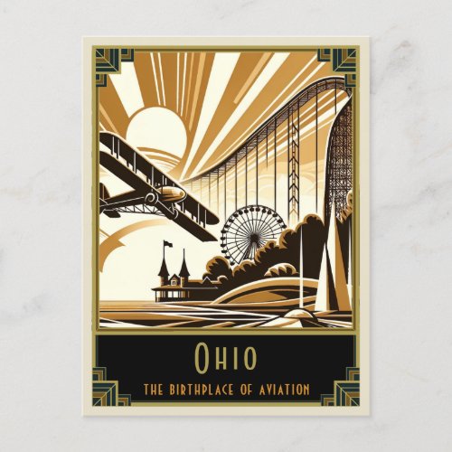 Ohio  Art Deco Postcard