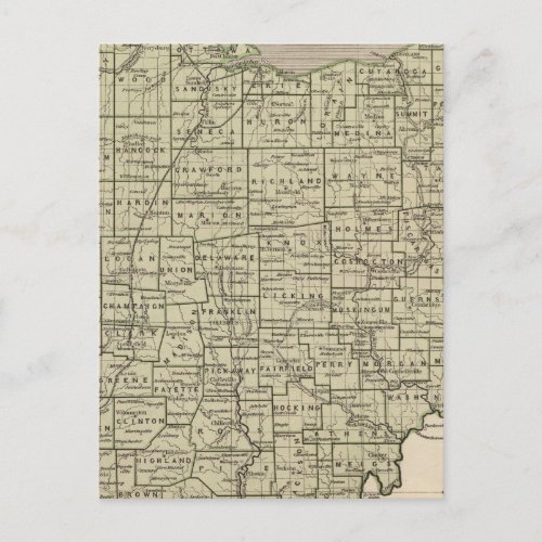 Ohio Atlas Map Postcard