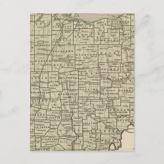 Ohio Atlas Map Postcard (Front)