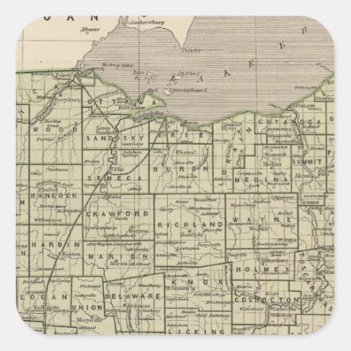 Ohio Atlas Map Square Sticker