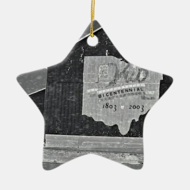 Ohio Barn In Winter Ceramic Ornament (Front)