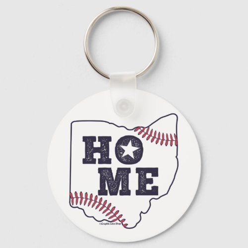 Ohio Baseball Stitching HOME Baseball Graphic Keychain