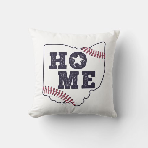 Ohio Baseball Stitching HOME Baseball Graphic Throw Pillow