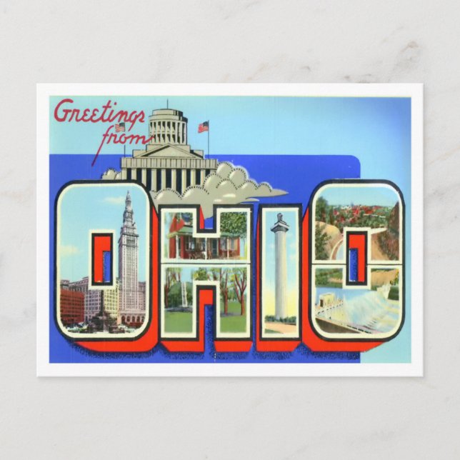 Ohio Big Letters Postcard (Front)