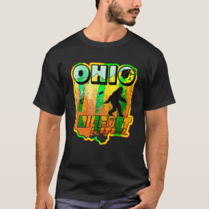 Ohio Bigfoot Patrol State Sasquatch Hunter s Retro T-Shirt