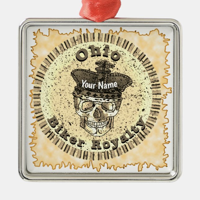 Ohio Biker  Metal Ornament (Front)
