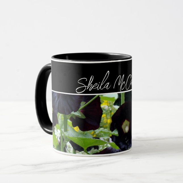 Ohio Black Hollyhocks Photo Mug (Front Left)