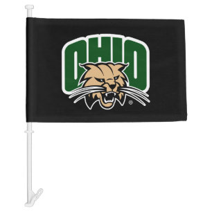 Ohio Bobcat Logo Car Flag