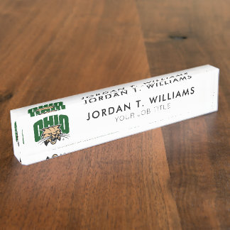 Ohio Bobcat Logo Desk Name Plate