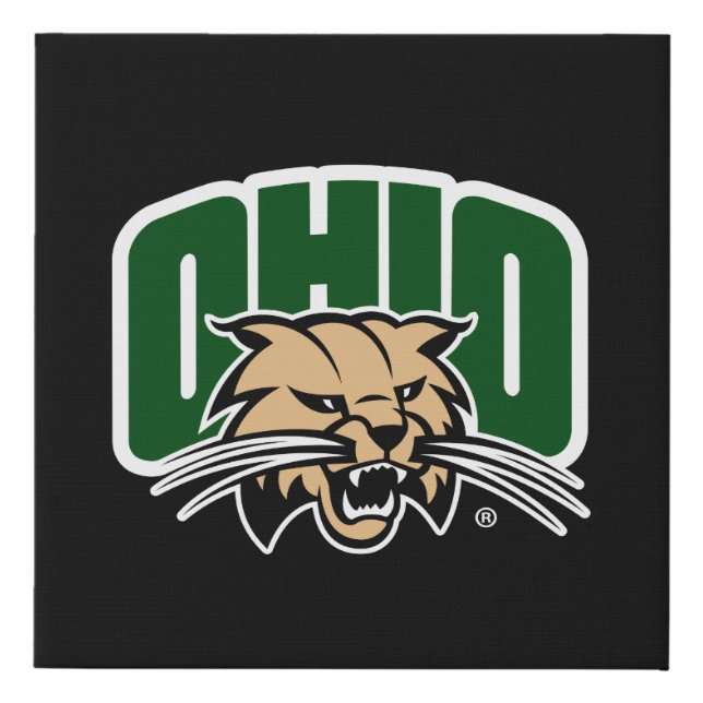 Ohio Bobcat Logo Faux Canvas Print (Front)