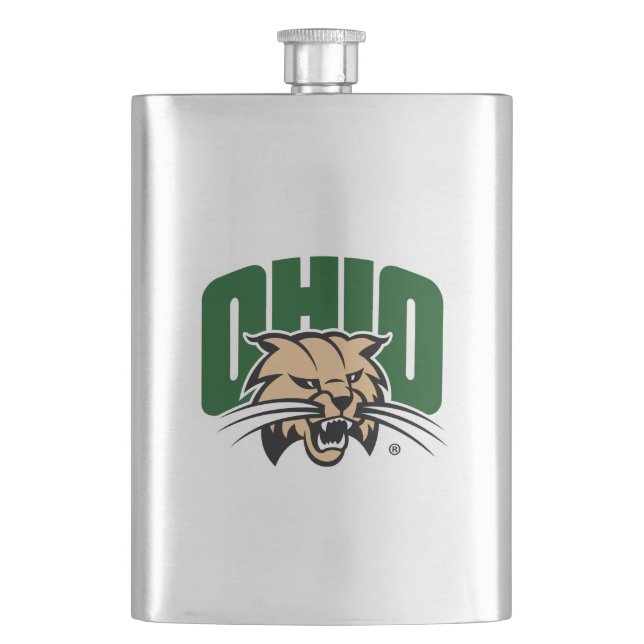 Ohio Bobcat Logo Flask (Front)