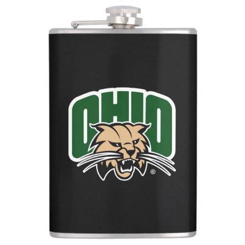 Ohio Bobcat Logo Flask