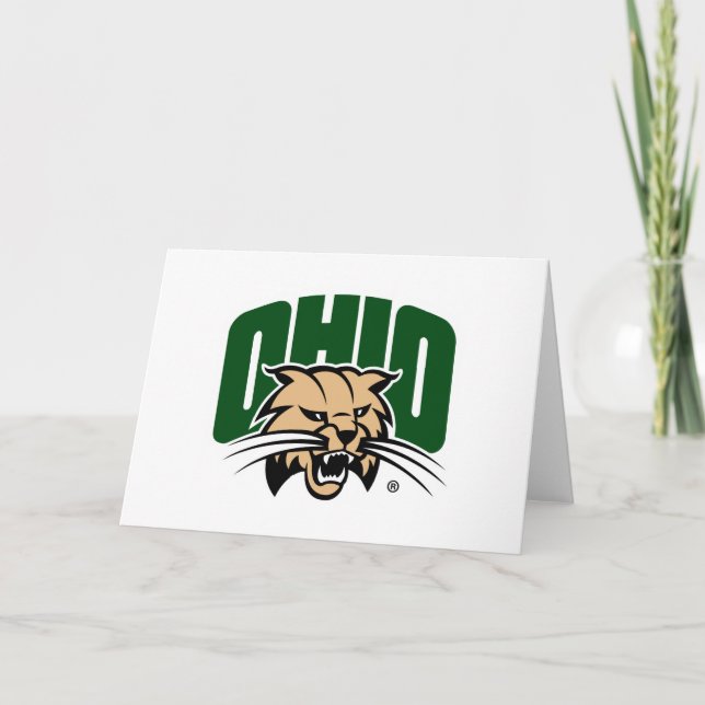 Ohio Bobcat Logo Holiday Card (Front)