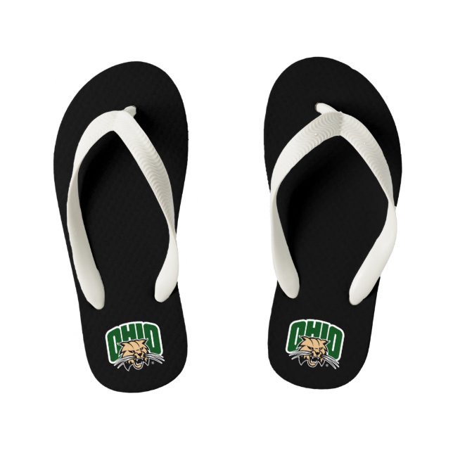 Ohio Bobcat Logo Kid's Flip Flops (Footbed)