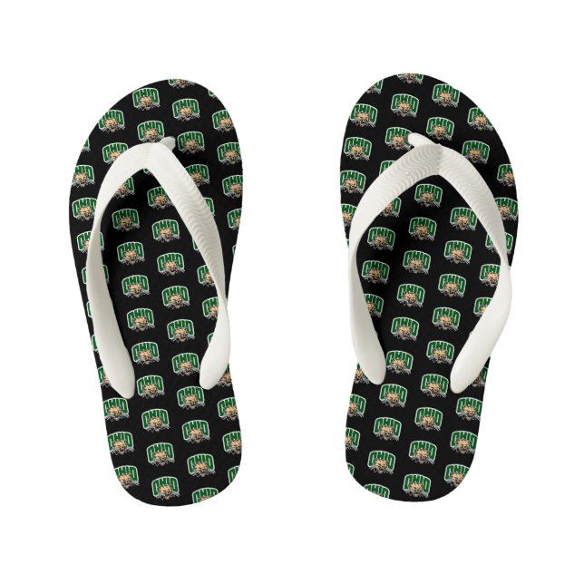 Ohio Bobcat Logo Kid's Flip Flops (Footbed)