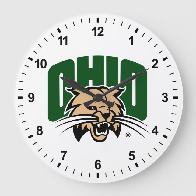 Ohio Bobcat Logo Large Clock (Front)